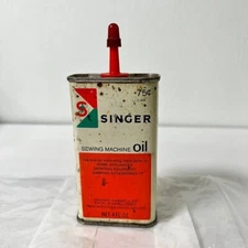 SINGER Sewing Machine Oil 4 Tin Can Vintage