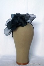 Black Orchid Crinoline Fascinator Melbourne Cup Race Derby Wedding Guest
