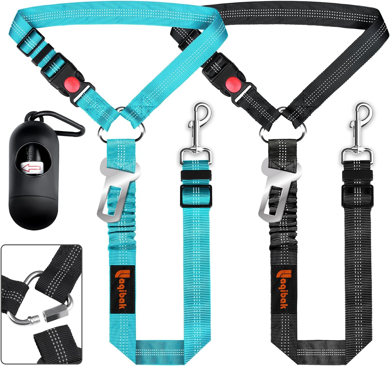 Removable Dog Seat Belt Harness for Car, 3 in 1 Pet Dog Car Seatbelt Leash, Retr