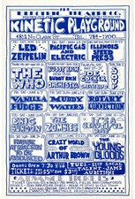 THE WHO Concert Poster - Kinetic Playground, Chicago 1969 12"x8" - reprint