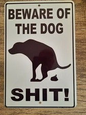 Beware of the Dog S t 8x12 Metal Wall Sign