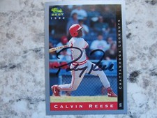 Reds Calvin Reese Signed Autographed 1993 Classic Best Chattanooga Lookouts Mint