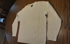 Vintage Men's Cherokee Three Button Medium Pullover Beige Sweater