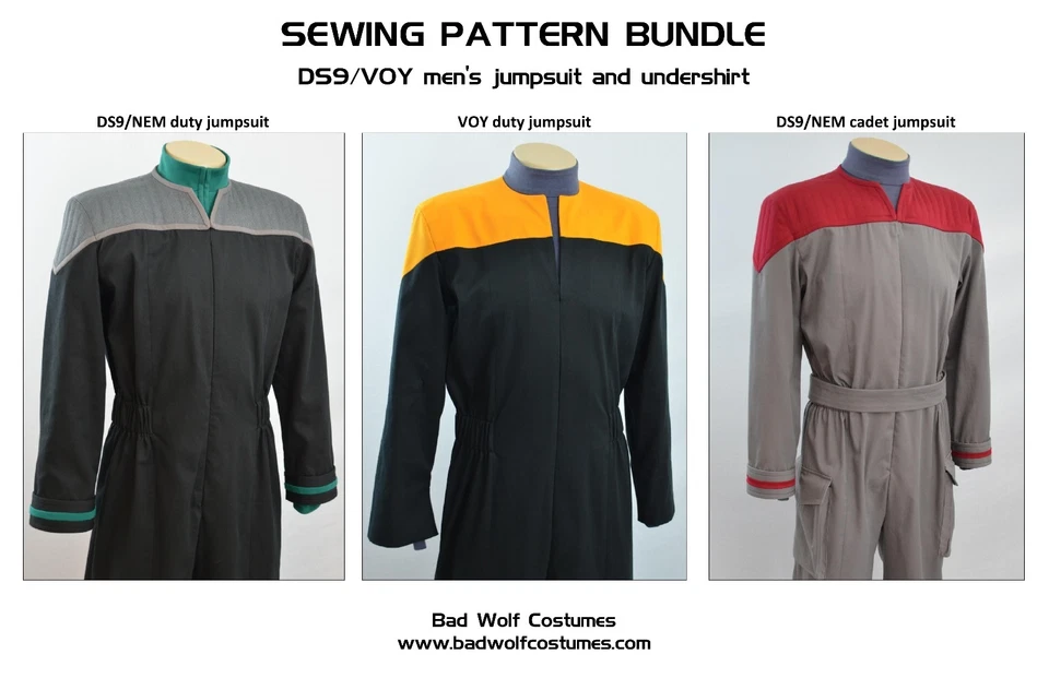 Star Trek Sewing Pattern Bundle - Starfleet uniform - DS9, VOY, NEM (men's) - Image 4 of 4