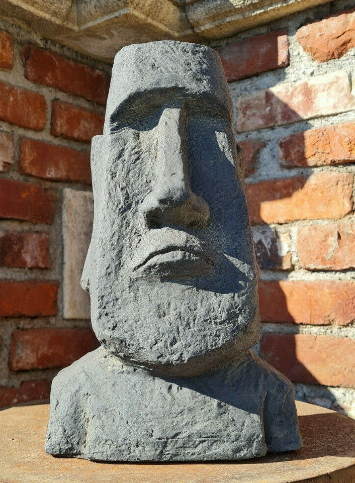 Skulptur Osterinsel Kopf Moai Gartenfigur Dekoration Garten Neu