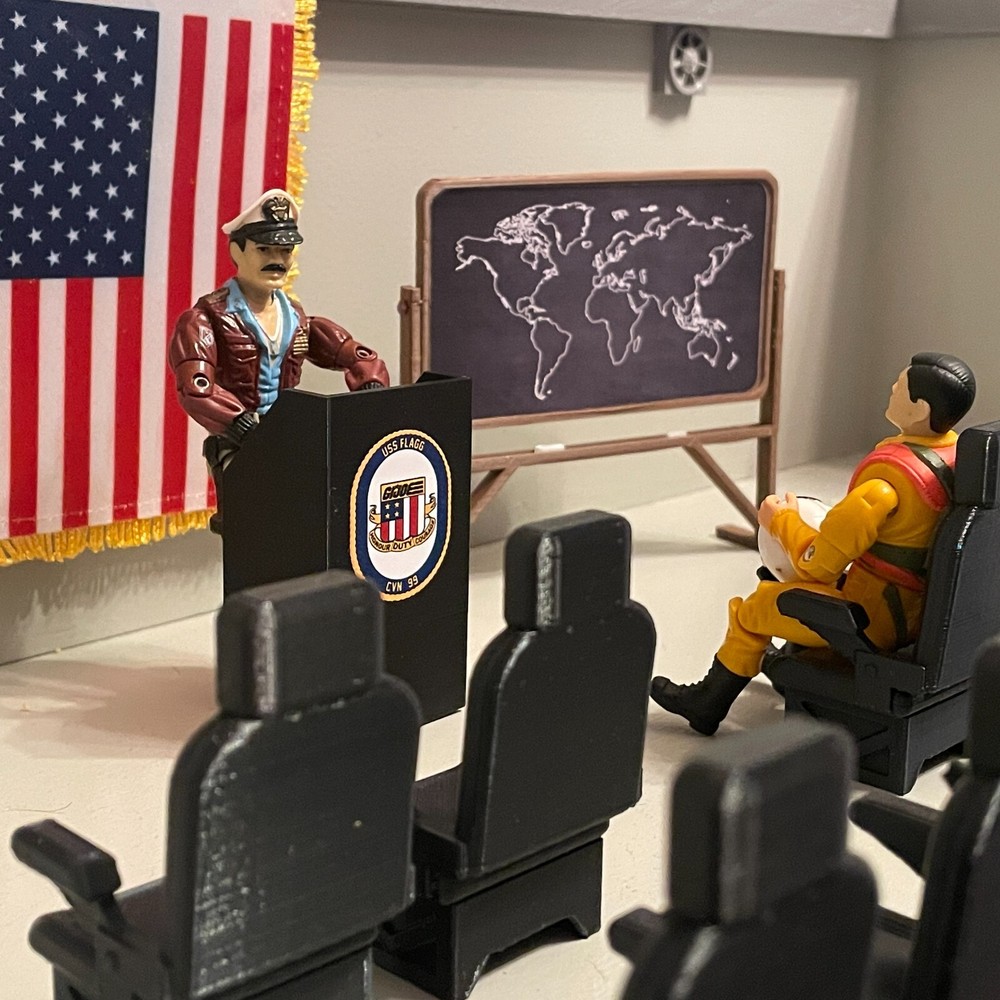 GI Joe USS Flagg 1:18 Scale Custom Ready Room Set with Lectern & Chalkboard