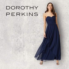 Dorothy Perkins Womens Showcase Navy Waterfall Maxi Dress, Prom UK 12 NWT   £75