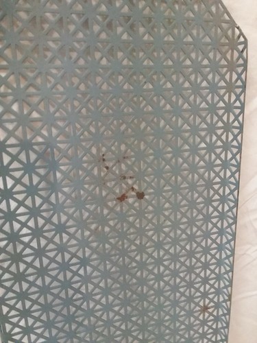 Vintage MCM Atomic Mesh Wall Shelves 24x9 Gray Punched Metal Wire 4 Available - Picture 15 of 22