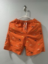HANNA ANDERSSON Boy s Swim Trunks Shorts Size 150cm, 12/14 Orange Sharks