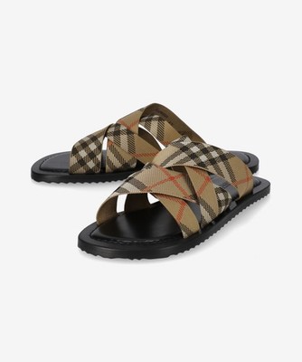 BURBERRY Check Pavilion Slide Sand Men SZ | eBay display picture 1