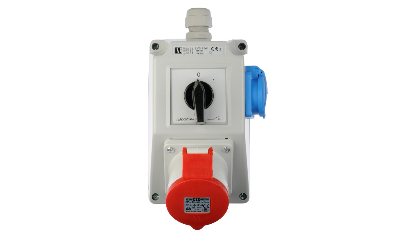 Installation kit with 32A socket 4P + 2P + Z (0-1) ZI ZI05R341