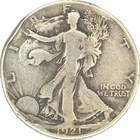 1921 D Walking Liberty Half Dollar Silver Full Date VG Details Key Date