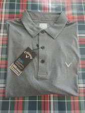 Callaway Men's Opti-Dri Performance Caviar Gray Golf Polo Shirt Large NEW