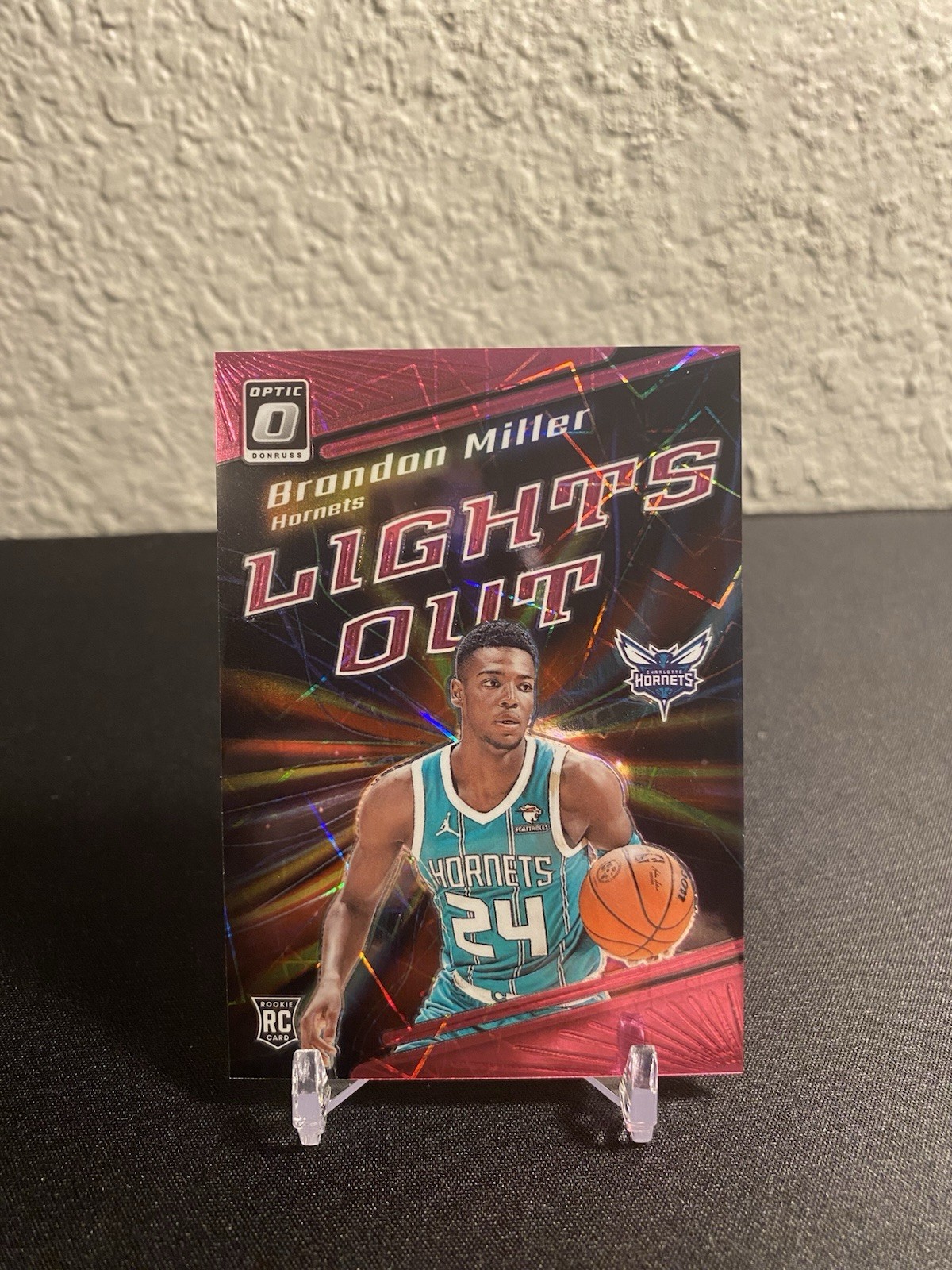 2023-24 Optic - Lights Out Brandon Miller #2 Pink Velocity Prizm /79 (RC)
