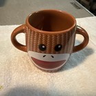 SOCK MONKEY   16 oz Ceramic COFFEE CUP / MUG    Double Handles + Faces / Galerie — photo 1