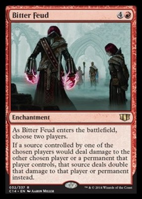 1x Lightly Played, English Bitter Feud - Commander 2014