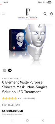 New Predire Paris 8 Element Light Therapy Mask Multi-Color LED