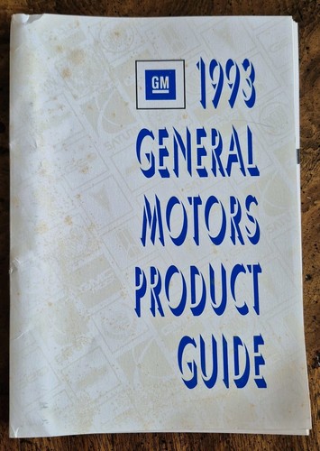 Vtg 1993 General Motors Product Guide Specs Color Photos All Models GM Catalog