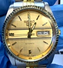 Vintage SEIKO 5 Men's Automatic Watch Cuttering Two Tone  6309-Dial Replaced