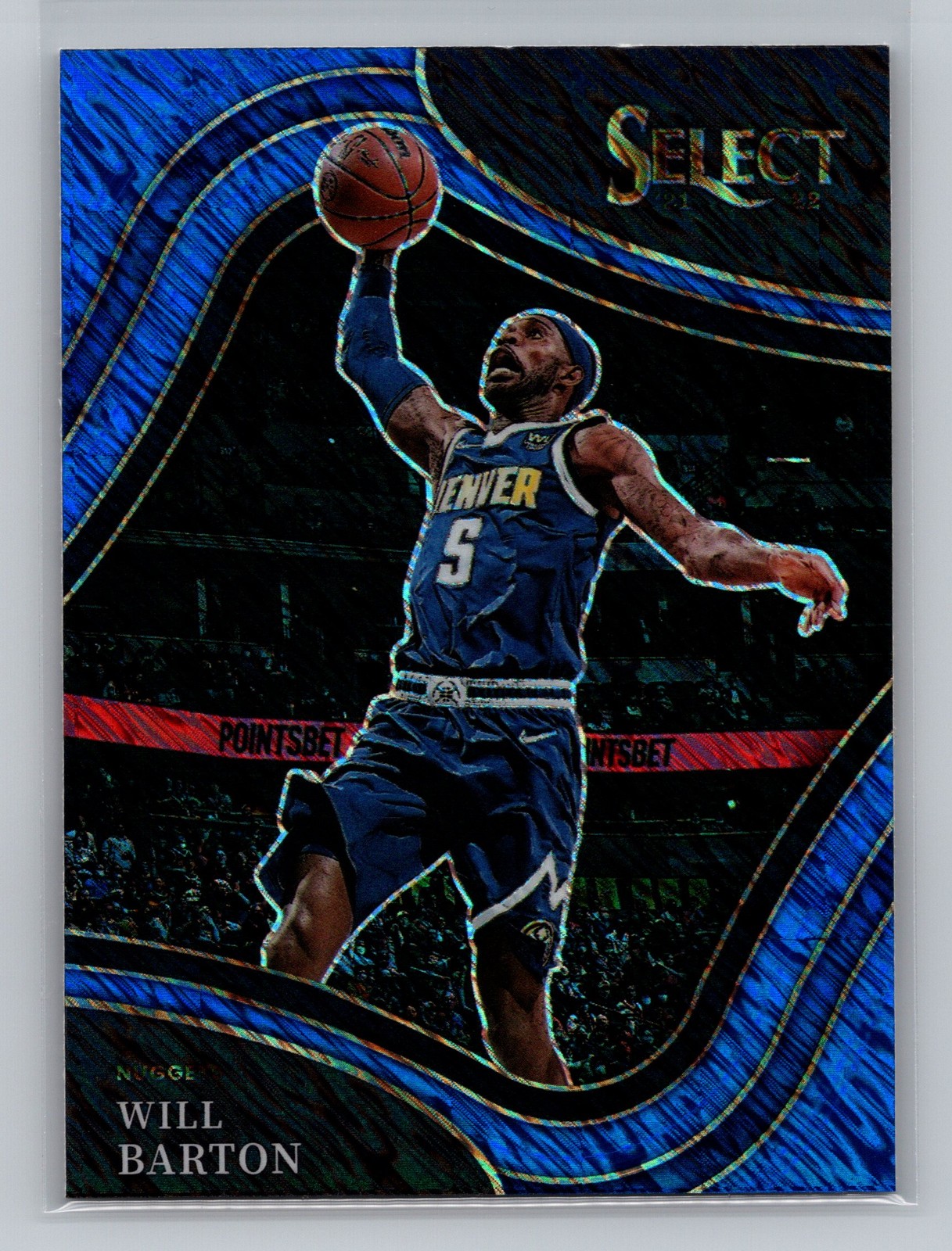 2021-22 Panini Select Will Barton Denver Nuggets Blue Shimmer Prizm #265 6086