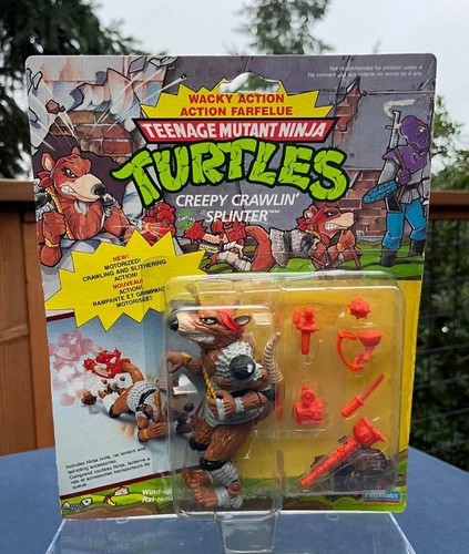 Creepy Crawlin' Splinter Wacky Action Vintage TMNT Playmates Toys 1990 -NEW- MOC
