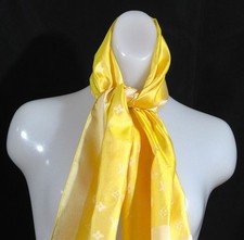 Sciarpa Louis Vuitton Monogram Seta Giallo LV Scialle Stola Caprice 100% Seta D594