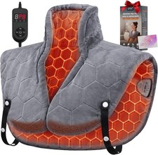 30s Fast Heating Pad for Neck Shoulders  Back, 6X Deeper Far Infrared Heat