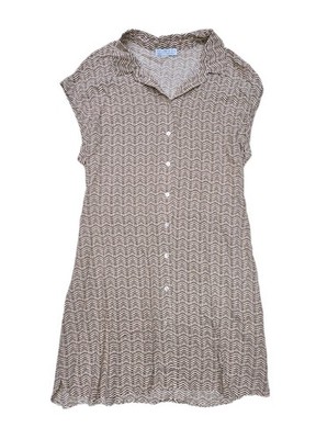 Primark Bedrucktes Hemdblusenkleid Damen UK18 Kurzarm Freizeit Sommer Urlaub