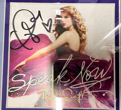 Taylor Swift Signed Speak Now CD Album 26.5x33.5