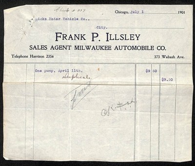 1901 Milwaukee Automobile Co. Chicago Frank P. Illsley Hicks Motor Vehicle (#2)