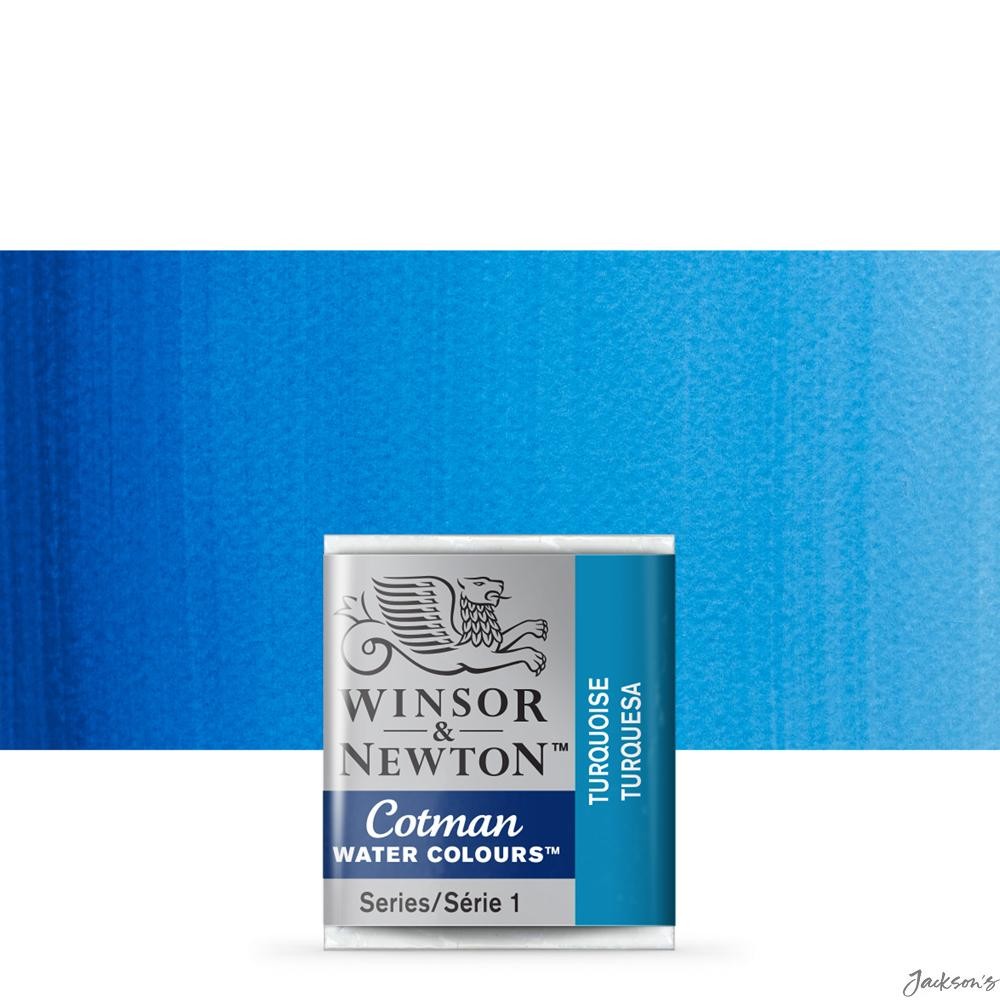 Winsor & Newton Cotman Watercolour Half Pan Pigment 654 Turquoise Painting