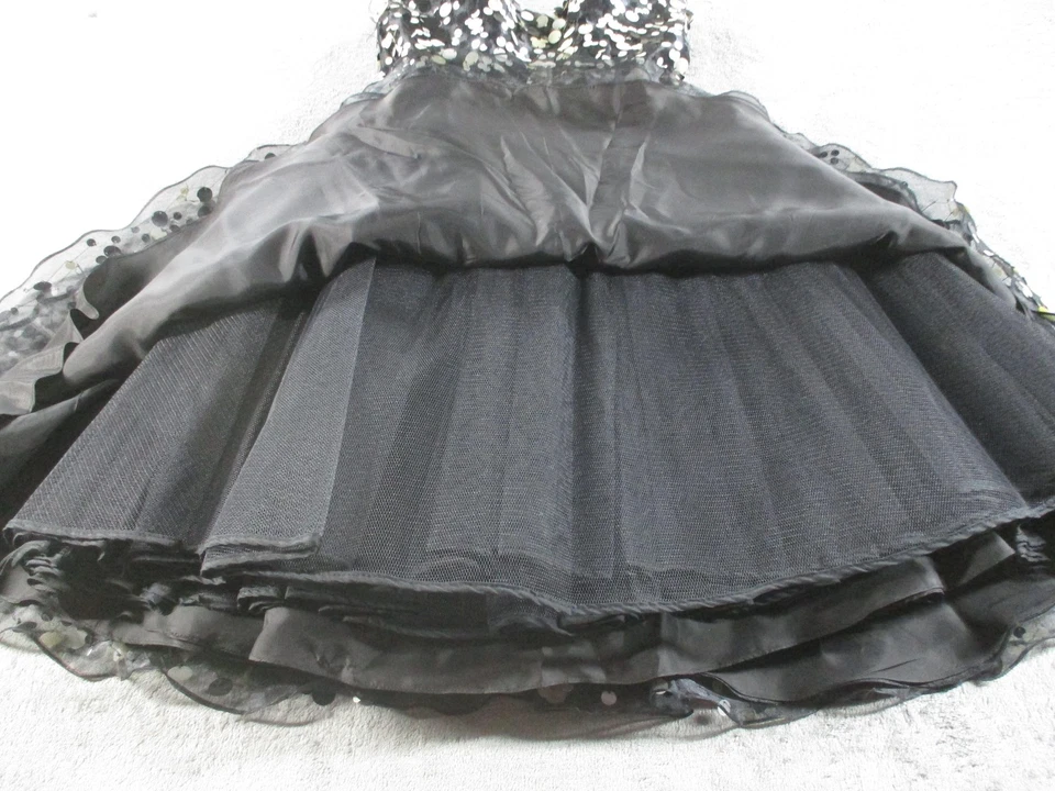 Vestido Beyond by Jordan para mujer 8 negro lentejuelas sin tirantes novia cóctel graduación Foto 3 de 4