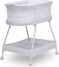 Sweet Dreams Bassinet Airflow Mesh Portable Crib Lights Music Grey