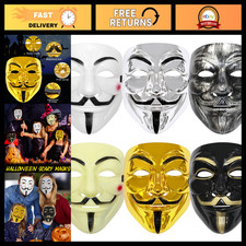 6 Pack Guy Fawkes Masks - Anonymous Hacker Cosplay, Halloween Party Supplies