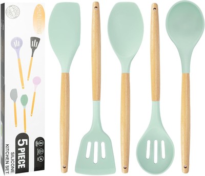Kitchen Utensils Set, 5 Pcs Non-Stick Light Green, 5 PCS Set Green 