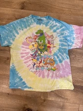 Nickelodeon Tie Dye T Shirt Adult Size L Rugrats Ren & Stimpy Hey Arnold 90s Y2K