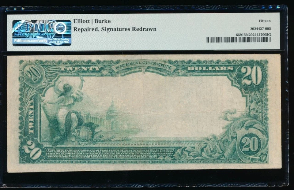 AC 1902 $20 First National Bank of Perkasie, Pennsylvania Ch# 5736 PB PMG 15NET - Image 2 of 2