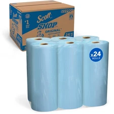 Blue Towels (55990), Large 9.4”x11 Cloth-like Paper Towel, 4 packs of 6 (60 S...