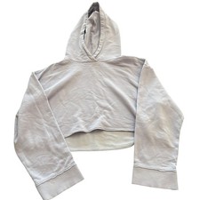 Nike Yoga Luxe Cropped Fleece Hoodie Womens Small Purple Gym Training DM6981-536