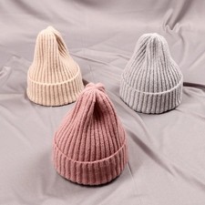 Winter Baby Beanie Cap Simple Solid Color Toddler Knitted Hat Classic Autumn War
