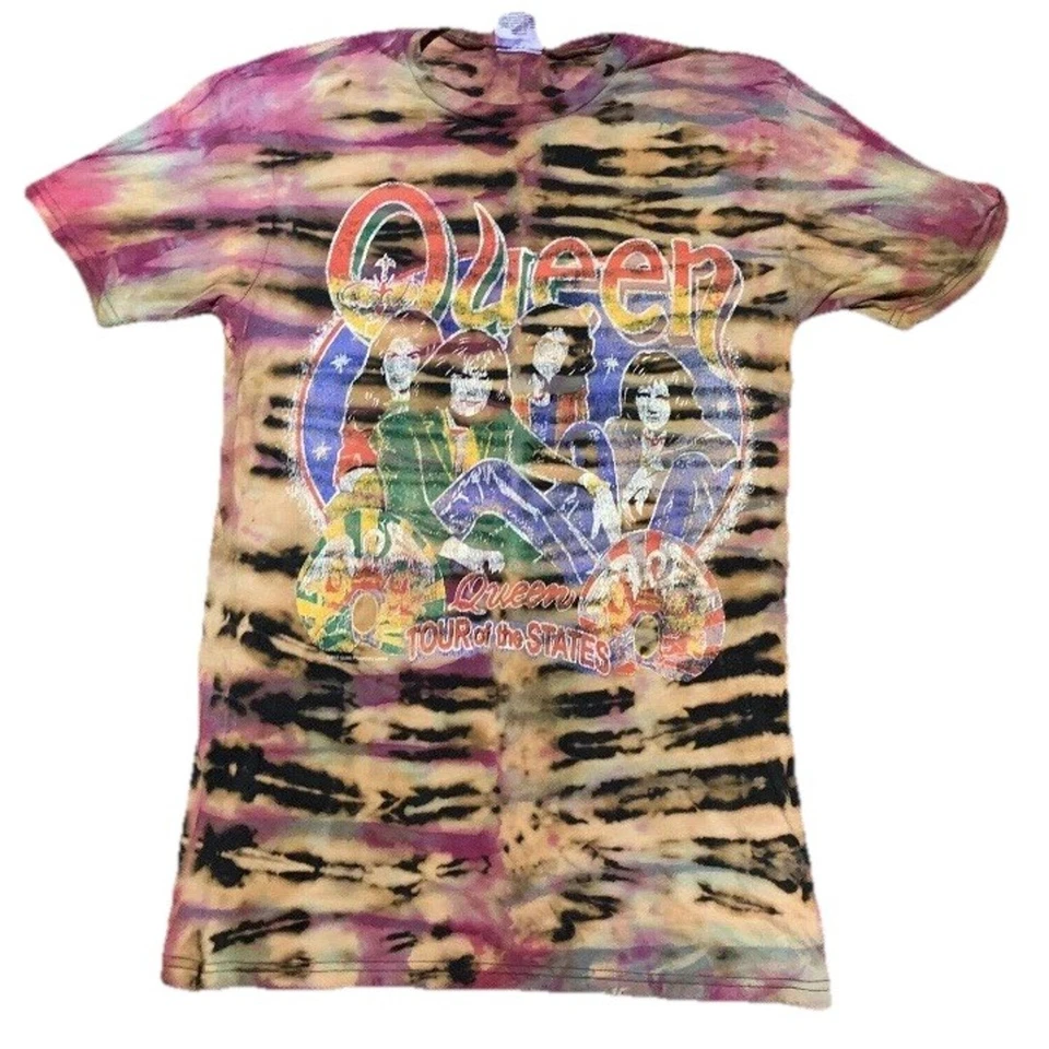 Camiseta Queen Merch concierto banda HECHA A MANO S Tour Of The States Tee rock oficial Foto 2 de 4