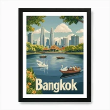 Aihrgdesign A Mid Century Modern Tr Framed Wall Art Poster Canvas Print Picture