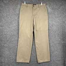 Dockers Pants Mens 32x30 Khaki Straight Chino Flat Front Cotton Casual Preppy