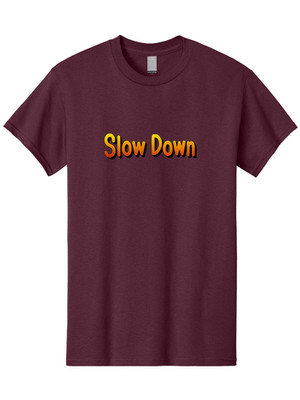 Slow-Down-2 Mens Graphic Tee, 100% Cotton, Casual Summer Wear