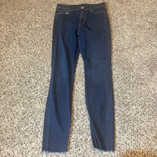 GAP Denim High Rise Jegging Jeans Women's Size 26R Dark Wash Frayed Hem