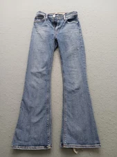 Hudson Women 24 Jeans Blue Cotton Flare Barbara Scenic Stretch 5-Pocket Hem