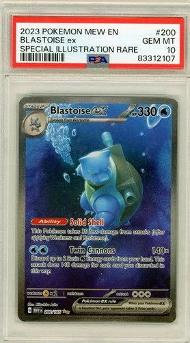2023 Pokemon MEW-EN 151 Blastoise Special Illustration Rare #200 PSA 10 Gem Mint