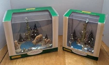 Lemax Village Collection Landscapes Lot Of 2 Nosey Squirrels/Deer At The Pond