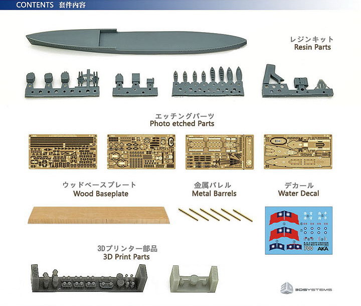 AKA resin kit 1/700 Republic of China NAVY Light Cruiser PING HAI