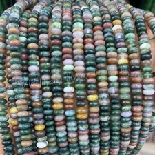 2x4mm Natural Multicolor India Agate Rondelle Gemstone Loose Beads Strand 15''